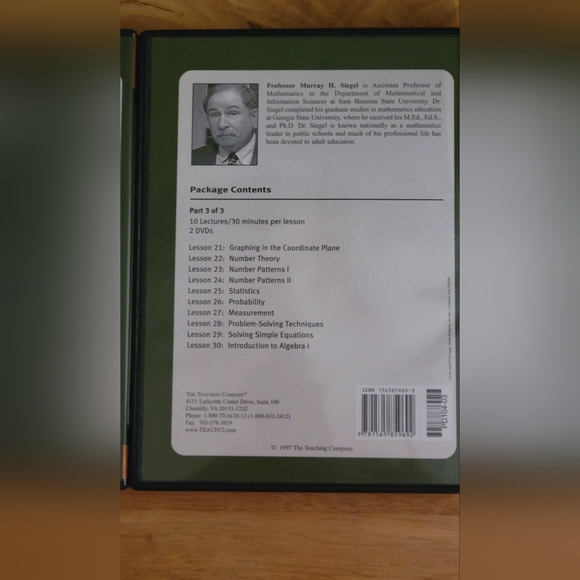 The Great Courses Basic Math Parts 1-3 DVDs Science & Mathematics no coursebook - Picture 5 of 5